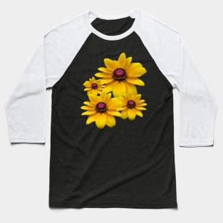 yellow blooming coneflowers, flowers, petals, floral, Baseball T-Shirt